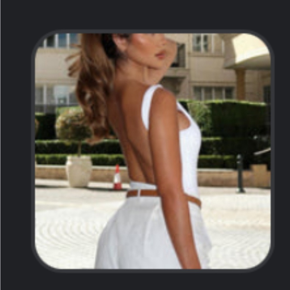 White Fox Ready for more -white backless bodysuit- L